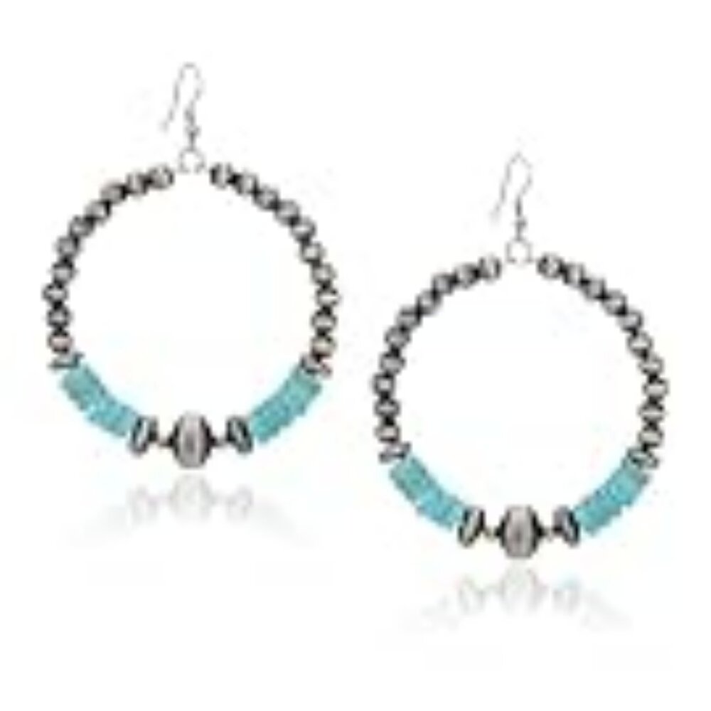 Rustic Couture's Western Turquoise Earrings Boho Vintage Country Statement Jewel